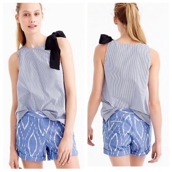 NWT J. Crew Sunfaded Ikat Print Cuffed Shorts - Size 12 - Picture 1 of 8
